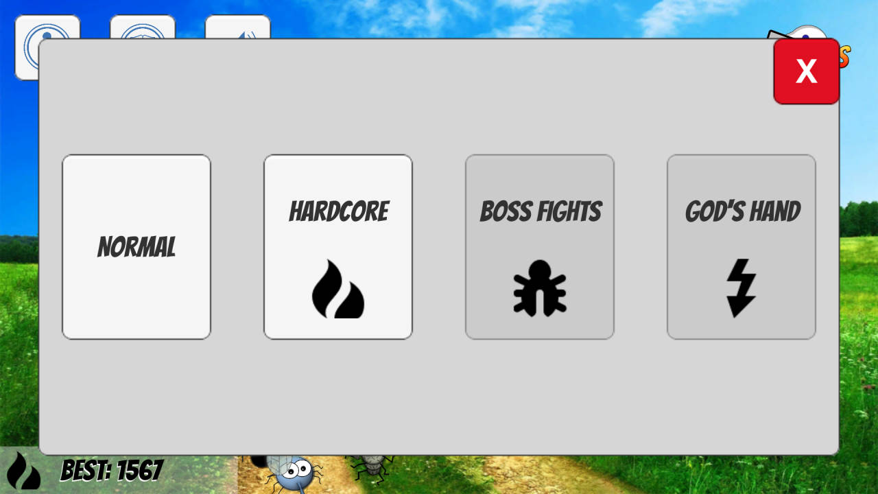 Game mode selection screen visual.