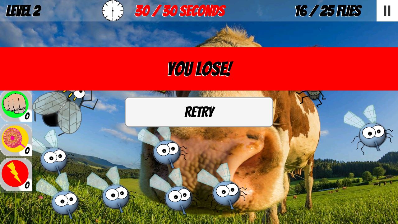 You lose! end level screen visual
